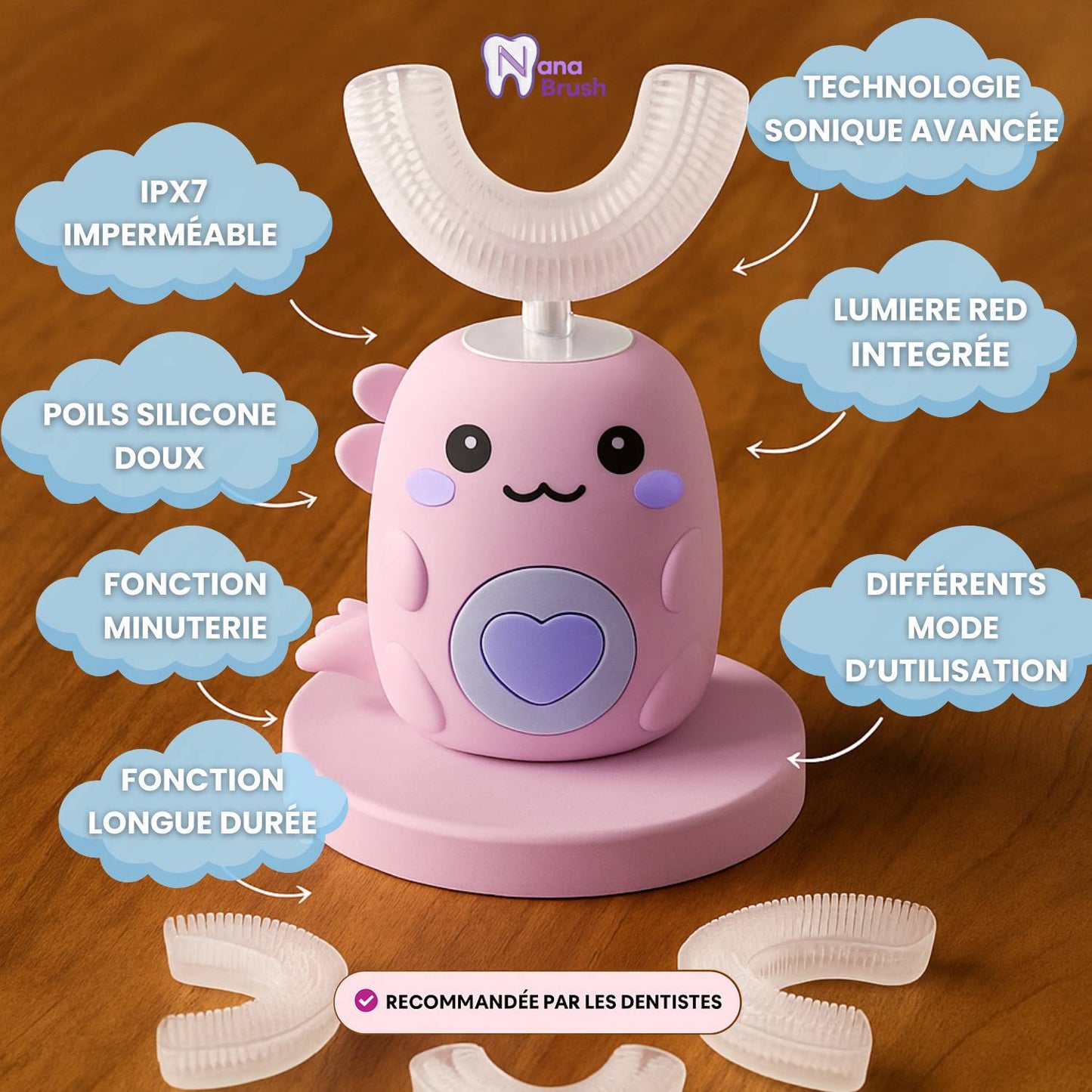 NanaBrush™ Kids Ultra 360° – Brosse à dents Sonique - Nana Brush