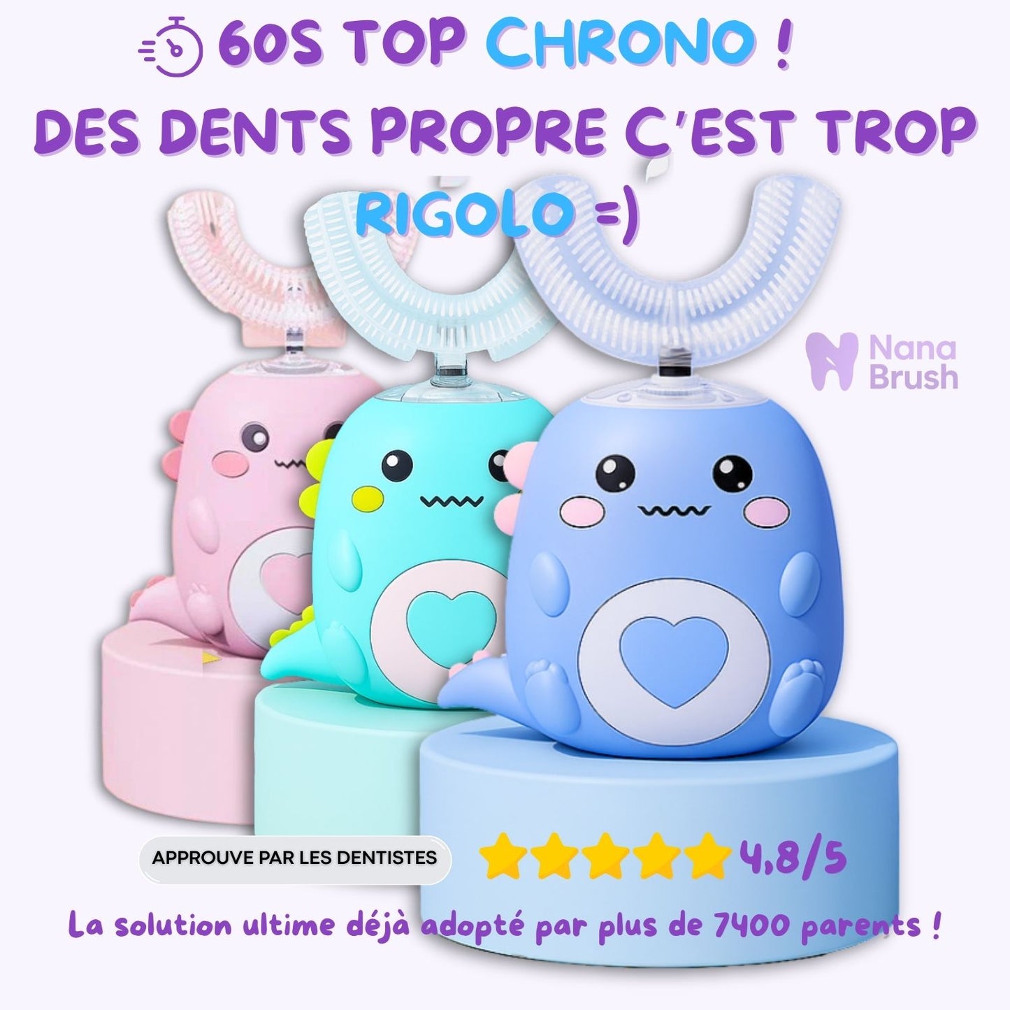 NanaBrush™ Kids Ultra 360° – Brosse à dents Sonique - Nana Brush
